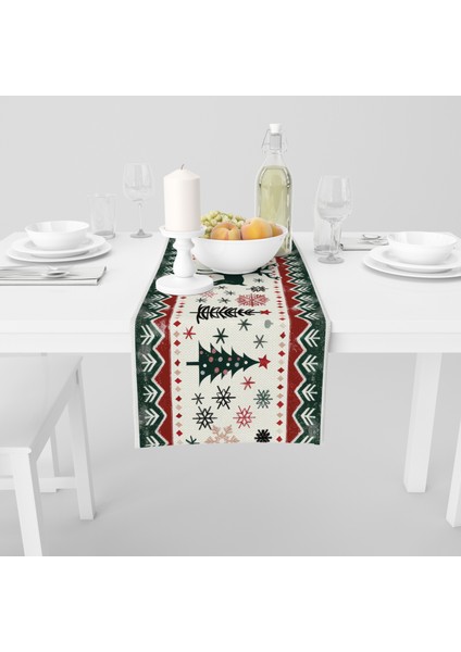 Dijital Baskılı Runner - Yılbaşı / Christmas Desenli - 140X40 cm fiyatları