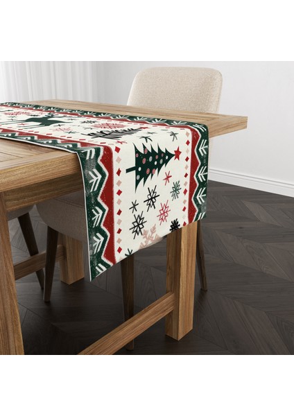 Dijital Baskılı Runner - Yılbaşı / Christmas Desenli - 140X40 cm fırsatları