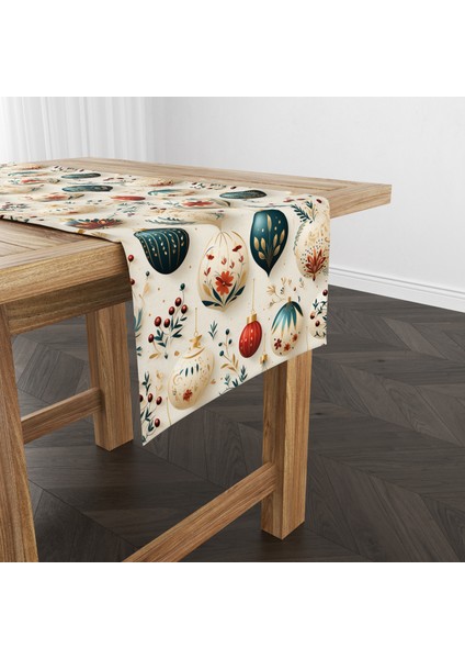Dijital Baskılı Runner - Yılbaşı / Christmas Desenli - 140X40 cm fırsatları