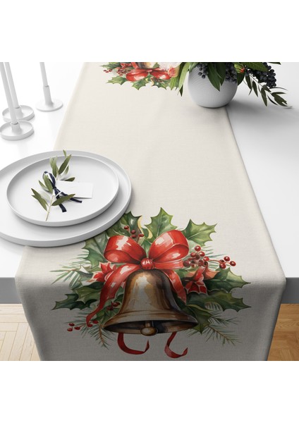 Dijital Baskılı Runner - Yılbaşı / Christmas Desenli - 140X40 cm
