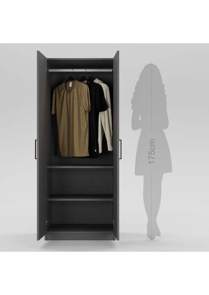 2 Kapaklı Elbise Dolabı 180X70X45CM 03102502