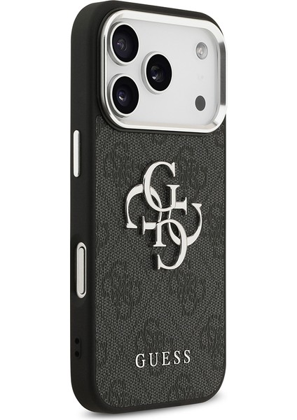iPhone 17 Pro Kılıf Guess Lisanslı Gümüş Kamera Çerçeveli 4g Desenli Büyük 4g ve Yazı Logolu Siyah fırsatları