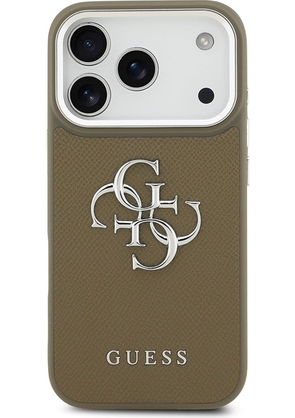 iPhone 17 Pro Uyumlu Kılıf Guess Orjinal Lisanslı Grained 4g Metal Büyük Logolu Kapak Kahverengi modelleri