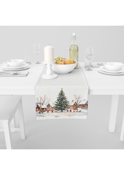 Dijital Baskılı Runner - Yılbaşı / Christmas Desenli - 140X40 cm fiyatları