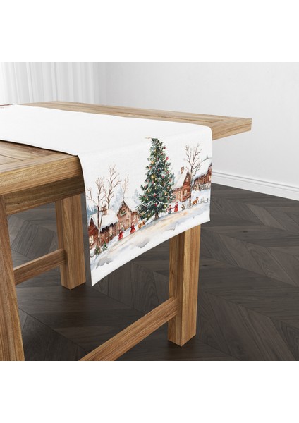 Dijital Baskılı Runner - Yılbaşı / Christmas Desenli - 140X40 cm fırsatları