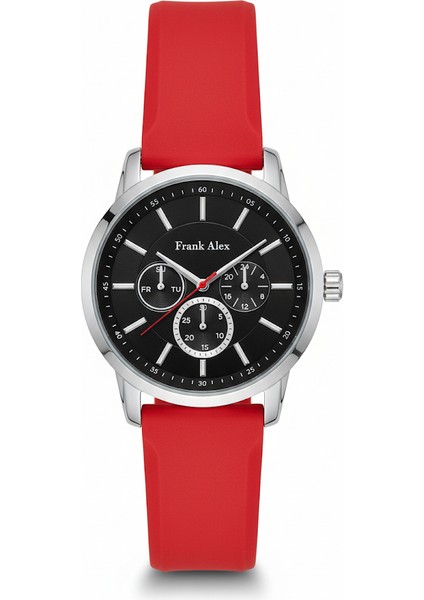 Erkek Kol Saati Gümüş Renk, Siyah Kadran - Şık Silikon Kordon, 2 Yıl Garantili