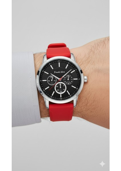 Erkek Kol Saati Gümüş Renk, Siyah Kadran - Şık Silikon Kordon, 2 Yıl Garantili modelleri