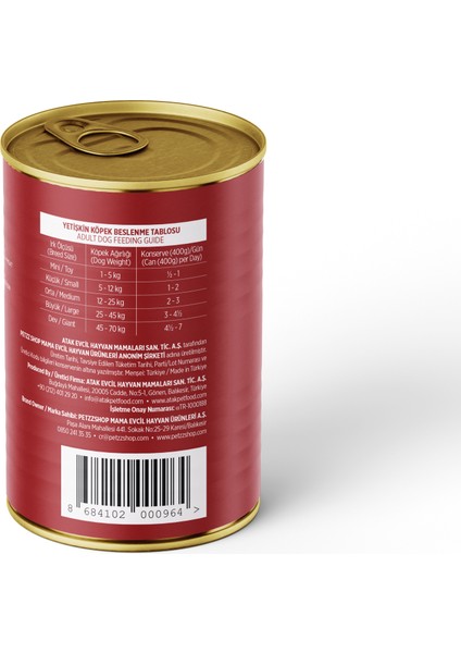 Sığır Etli Yetişkin Köpek Konservesi 400 gr 1 Adet modelleri