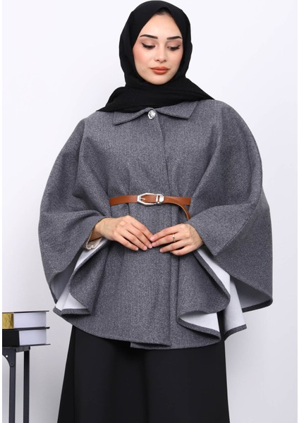 Füme Kemerli Kaşe Panço modelleri