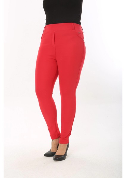 Kadın Cep Detaylı Büyük Beden Tayt Pantolon