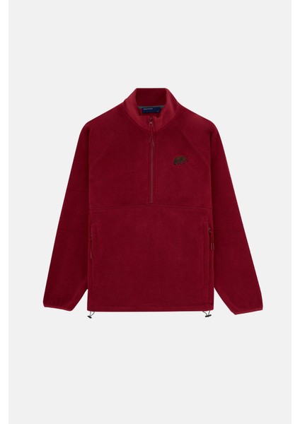 Bozayı Half-Zip Polar - Bordo