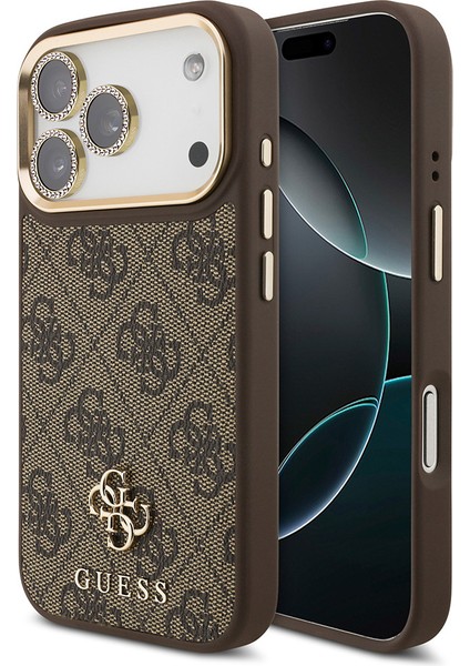 iPhone 17 Pro Guess Lisanslı 4g Yazı Logolu Kılıf&ekran&lens Koruyucu 3in1 Aksesuar Seti Kahverengi fiyatları