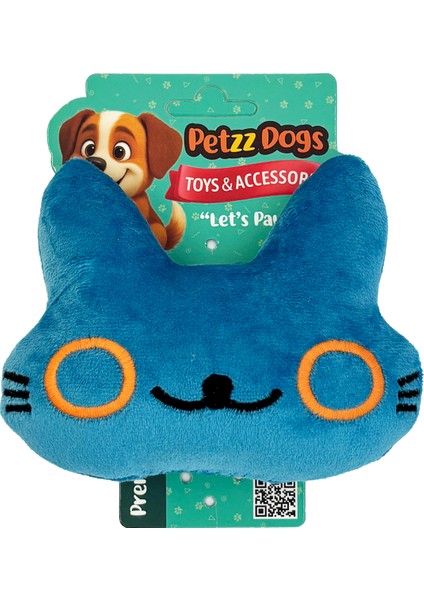 Kitty Sesli Dayanıklı Peluş Köpek Çiğneme Oyuncağı Mavi 12X14 cm