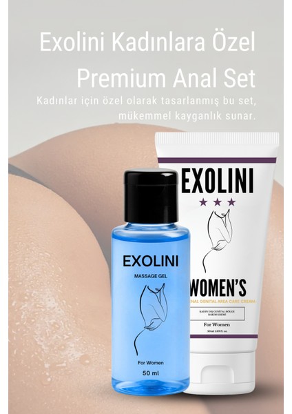 Kadınlara Özel Anal Set – Su Bazlı Jel 50 ml + Rahatlatıcı Krem, Strapon & Prezervatif Uyumlu modelleri