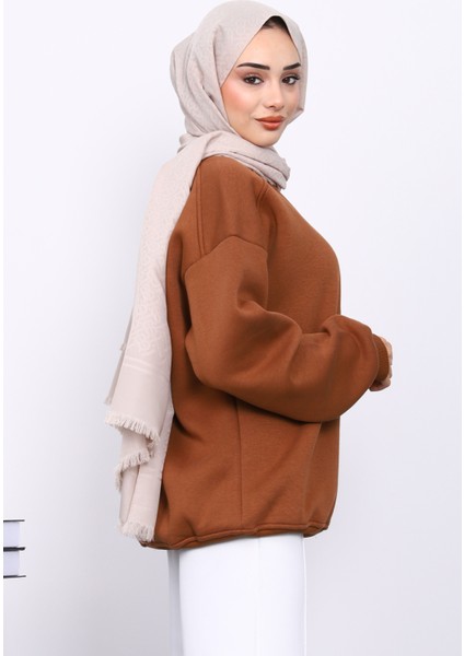 Taba Bisiklet Yaka Üç İplik Sweat fırsatları