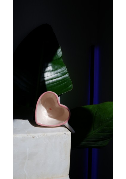 El Yapımı Seramik Kalpli Pembe Kupa, Seramik Pinterest Kupası, Seramik Kalpli Bardak