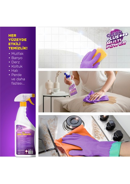 Clean Plus+ Multı Power Çok Amaçlı Multi Temizleyici Genel Temizleyici 750 ml modelleri