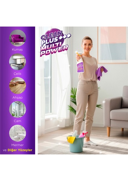 Clean Plus+ Multı Power Çok Amaçlı Multi Temizleyici Genel Temizleyici 750 ml fırsatları