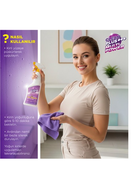 Clean Plus+ Multı Power Çok Amaçlı Multi Temizleyici Genel Temizleyici 750 ml indirimleri
