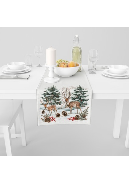 Dijital Baskılı Runner - Yılbaşı / Christmas Desenli - 140X40 cm fiyatları
