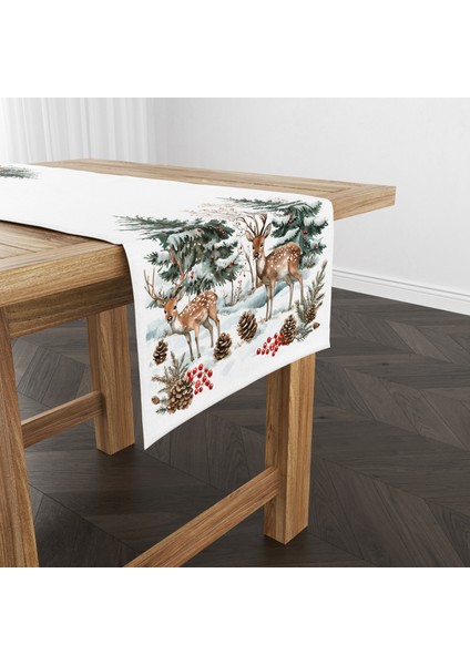 Dijital Baskılı Runner - Yılbaşı / Christmas Desenli - 140X40 cm fırsatları