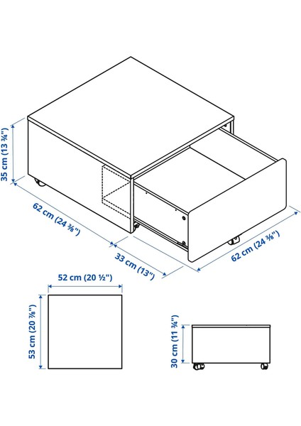 Slakt Karyola Saklama Kutusu Beyaz 62 x 62 x 36 cm fiyatları