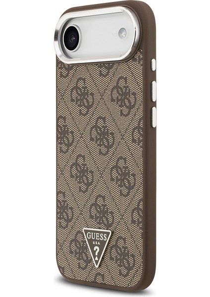 iPhone 17 Air Kılıf Guess Lisanslı M-Safeli Gümüş Kamera Çerçeveli Üçgen Logo 4g Desenli Kahverengi fiyatları