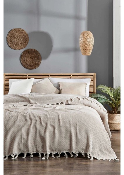 Çift Kişilik Yatak Pikesi Deniz Bej 200 x 230 cm