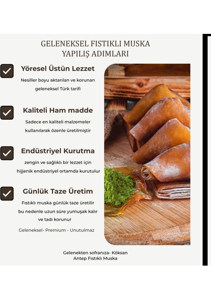 Fıstıklı Muska (1000 gr, Lüks) Pekmez Pestili ile Sarılmış modelleri