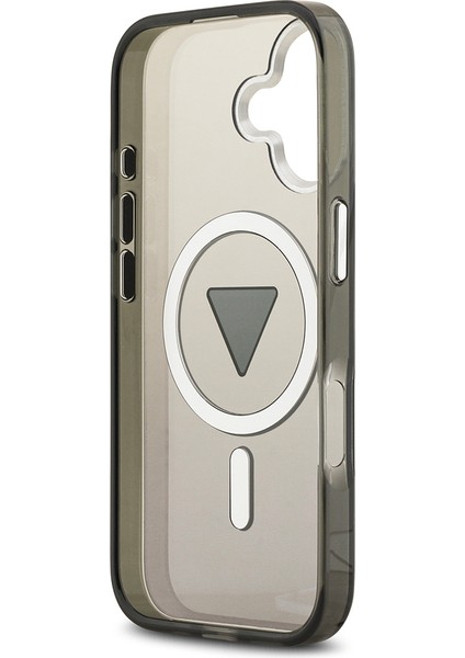 iPhone 17 Uyumlu Kılıf Guess Lisanslı M-Safeli Iml Baskılı Üçgen Logolu Metal Kamera Çerçeveli Siyah