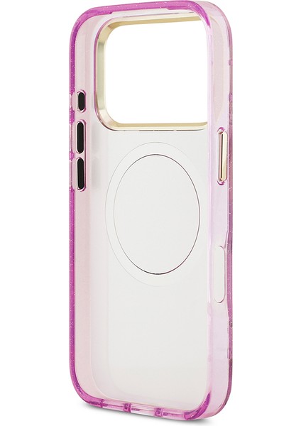 iPhone 17 Pro Max Kılıf Guess Lisanslı M-Safeli Simli Çiçek Desenli Metal Kamera Çerçeveli Mor