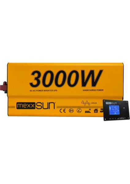 n 12 Volt 3000 Watt 3 Kw Ups Tam Sinüs Inverter Invertör - Karavan Için Uzaktan Ekranlı
