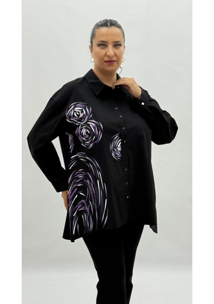 Büyük Beden Pamuklu Düğmeli Uzun Kol Oversize Kadın Gömlek fiyatları