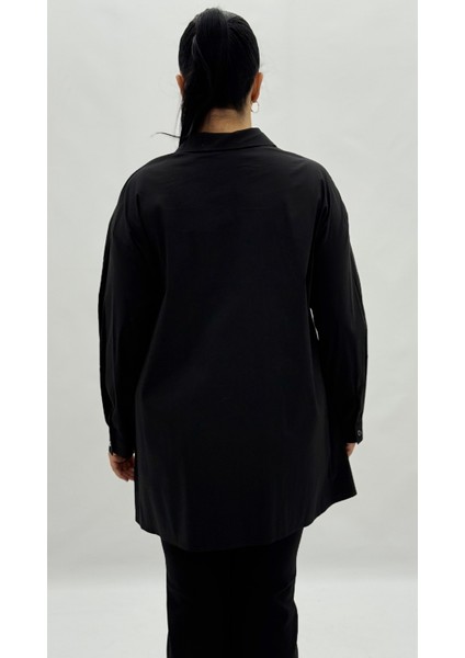 Büyük Beden Pamuklu Düğmeli Uzun Kol Oversize Kadın Gömlek fırsatları