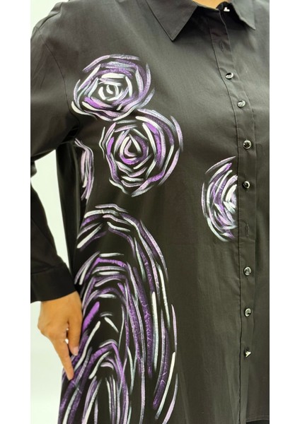 Büyük Beden Pamuklu Düğmeli Uzun Kol Oversize Kadın Gömlek indirimleri