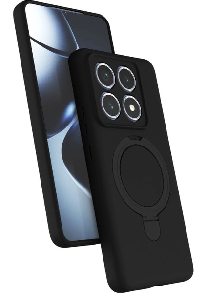 Mi 14T- 14T Prouyumlu Içi Kadife Stand Olabilen Halka Yüzüklü Kılıf