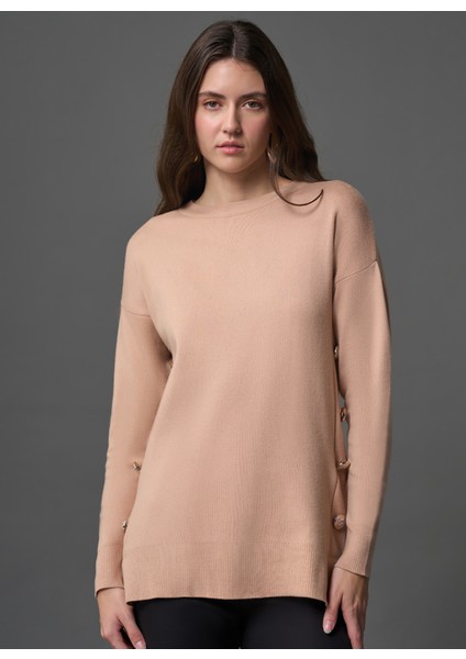 Bisiklet Yaka Düz Camel Kadın Tunik M1MZ1030240013 fiyatları