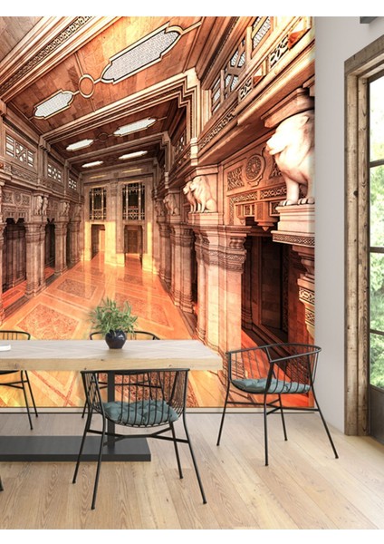 Saray Desenli Isı ve Ses Yalıtımlı Sağlıklı Tekstil Duvar Kağıdı fiyatları