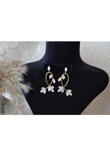 Çelik Zirkon Taşlı Zarif Uzun Gold Kadın Küpe fiyatları