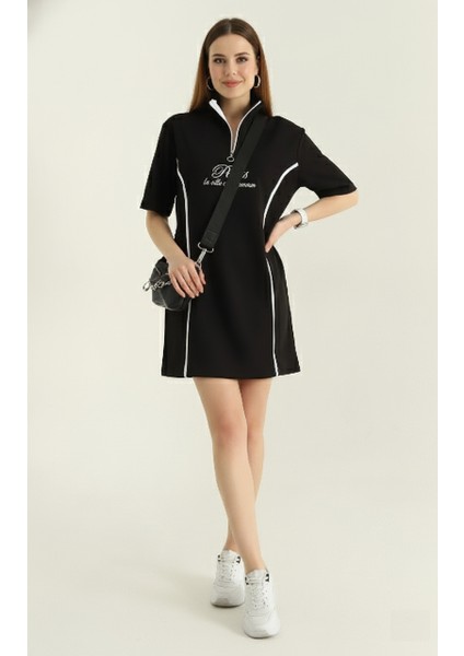 Desen Detay Iki Iplik Kadın Elbise