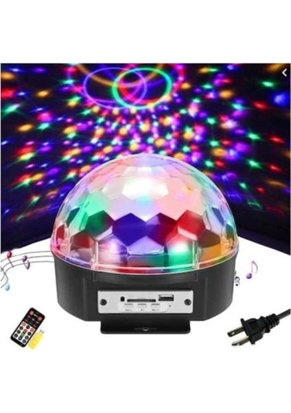 Parti Malzemesi Sese Duyarlı Bluetoothlu LED Küre Disko Topu Renkli Işıklı Lazer