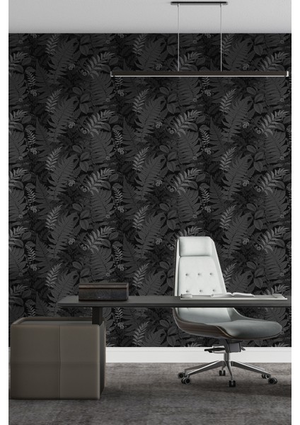 Siyah Tropik Yapraklar 3 Boyutlu Isı ve Ses Yalıtımlı Duvar Kağıdı fiyatları