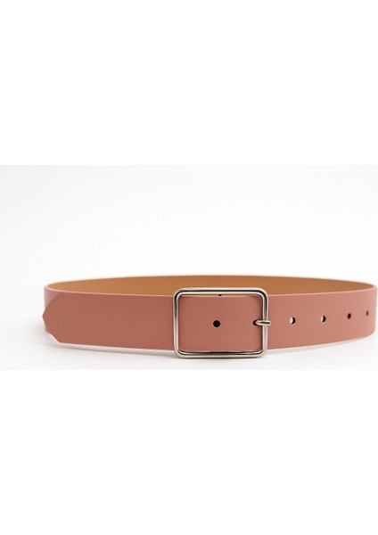 Kadın Siyah Suni Deri Kemer Gümüş Dikdörtgen Tokalı – Klasik ve Şık Günlük Kemer Modeli