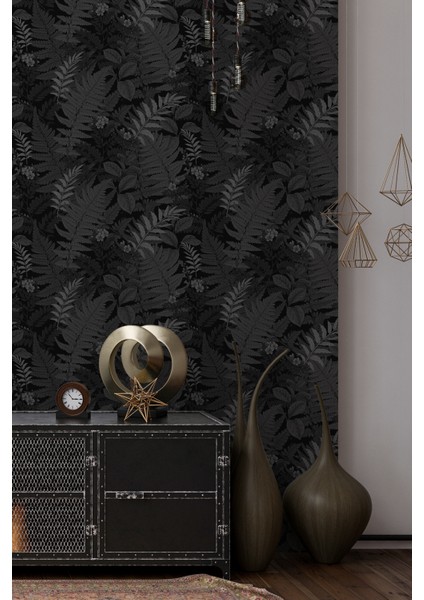 Siyah Tropik Yapraklar 3 Boyutlu Isı ve Ses Yalıtımlı Duvar Kağıdı fırsatları