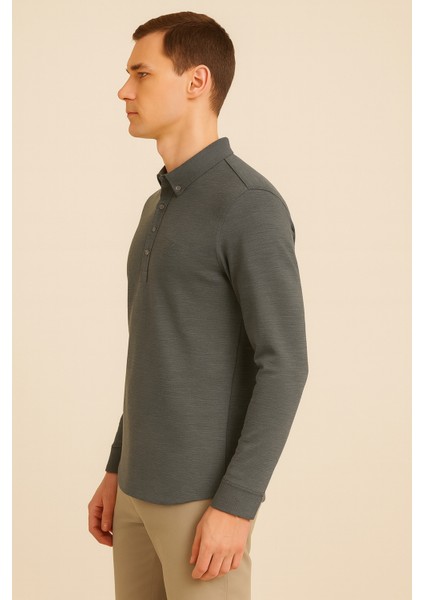 Erkek Yarım Pat Düğmeli Gömlek modelleri