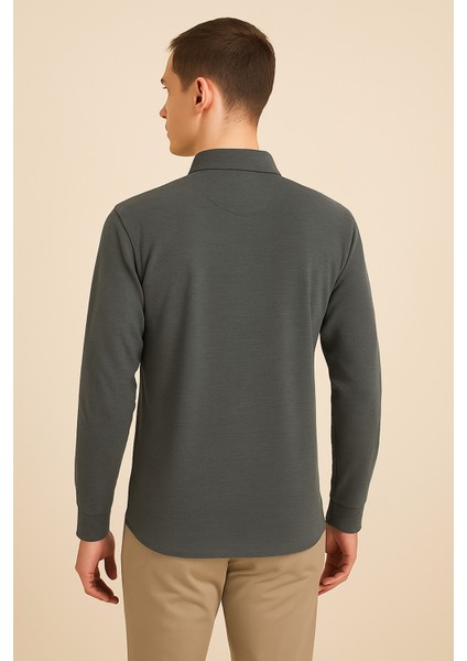 Erkek Yarım Pat Düğmeli Gömlek fırsatları