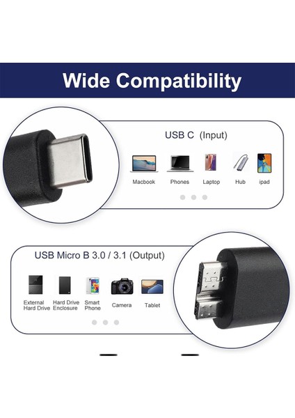 Type C USB C To Mikro USB B Şarj ve Data Veri Aktarım Kablosu 2m fırsatları