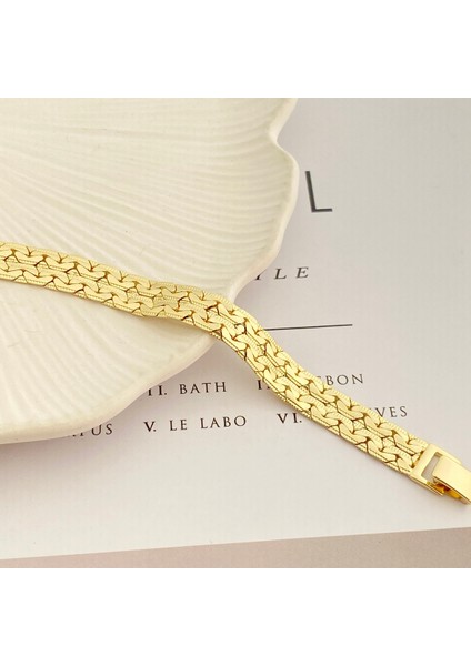 Midyat Bileklik Yöresel Ezme Zincir Bileklik Kararmaz Xuping 14 Ayar Gold 18CM fiyatları