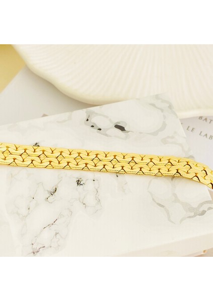 Midyat Bileklik Yöresel Ezme Zincir Bileklik Kararmaz Xuping 14 Ayar Gold 18CM indirimleri