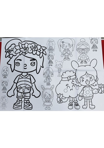 2 Adet Dev Boyama Kitabı (90CMX64CM)- (Hello Kitty/toca Boca Figürlü) fırsatları